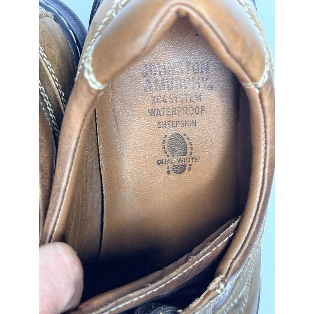 Johnson & Murphy XC4 System Waterproof Sheepskin Dual Width, Brown, Mens S
